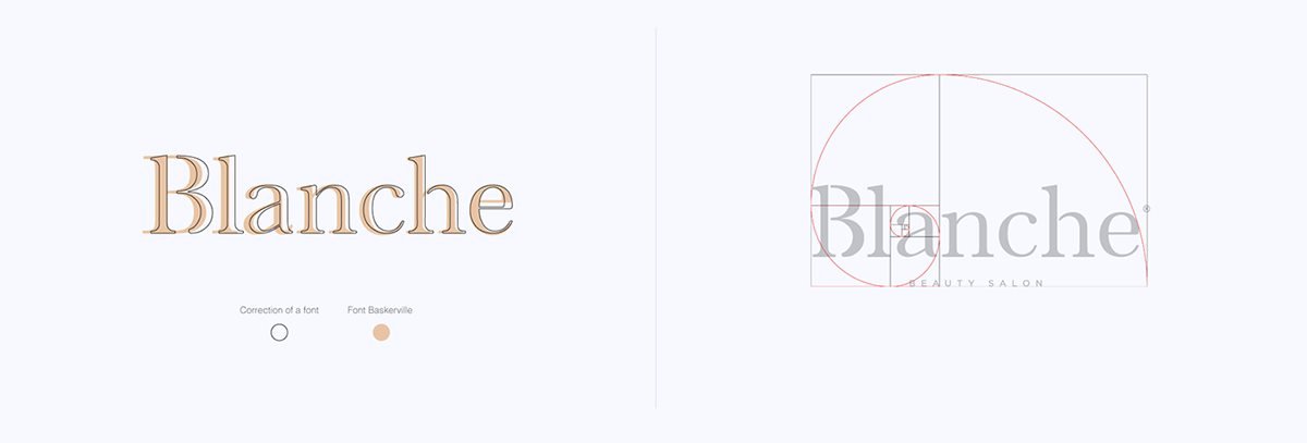 BLANCHE女性時(shí)尚用品品牌設(shè)計(jì)  標(biāo)志線稿展示