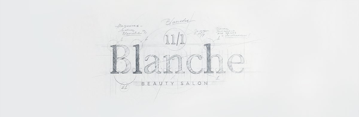 BLANCHE女性時(shí)尚用品品牌設(shè)計(jì)  標(biāo)志線稿展示