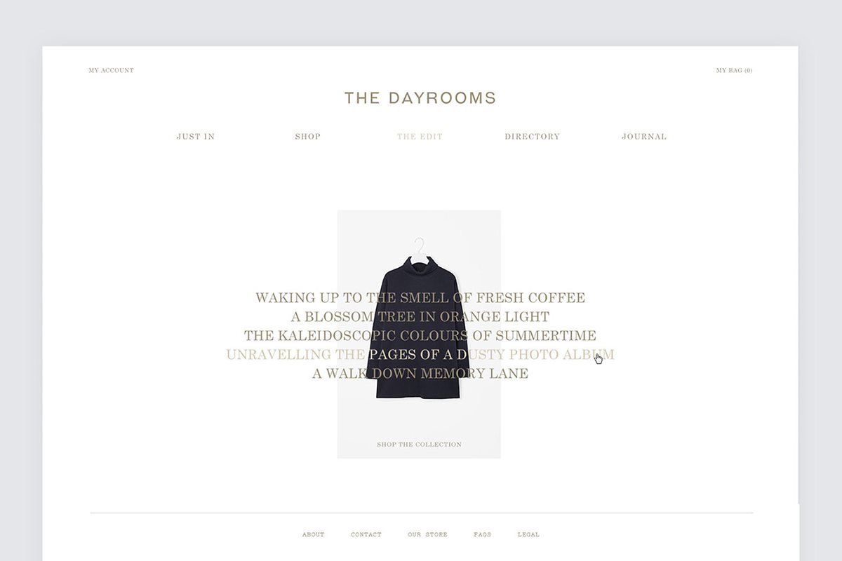 Dayroom服裝店VI設計  網(wǎng)站設計展示
