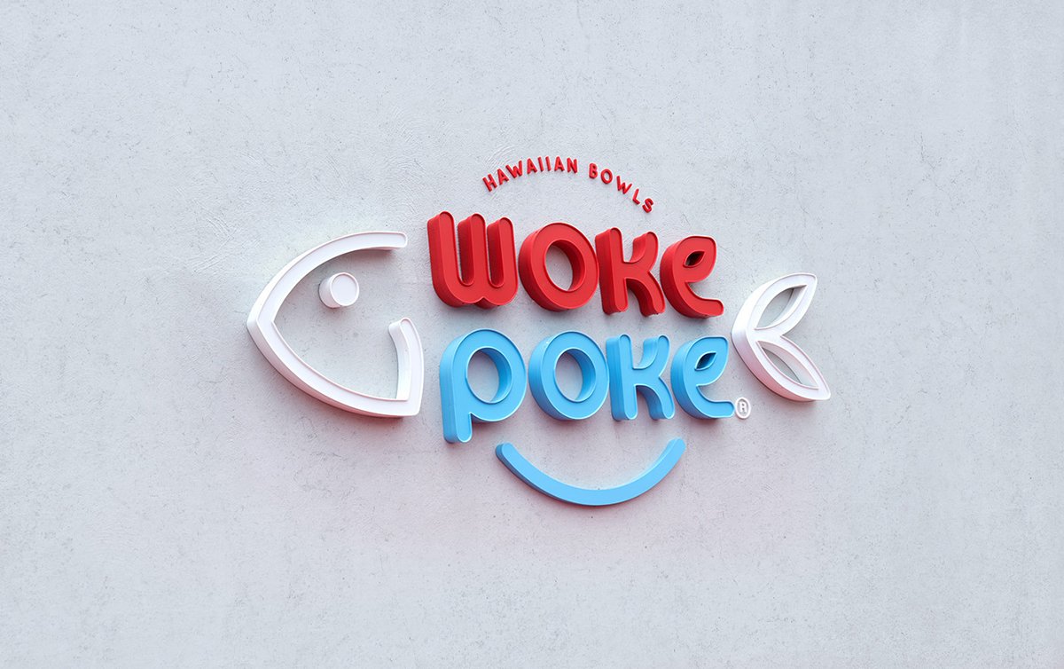 深圳Vi設(shè)計  深圳Vi策劃  Woke Poke餐飲VI設(shè)計形象展示  標(biāo)志應(yīng)用