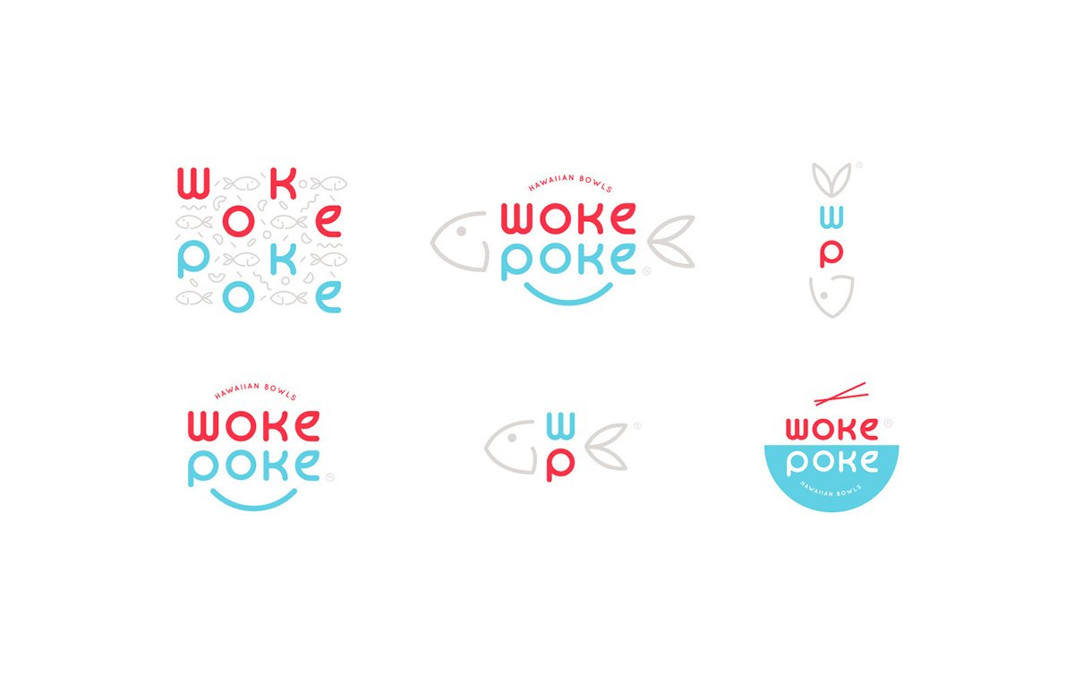 深圳VI設(shè)計  深圳VI策劃  Woke Poke餐飲VI設(shè)計形象  標(biāo)志設(shè)計