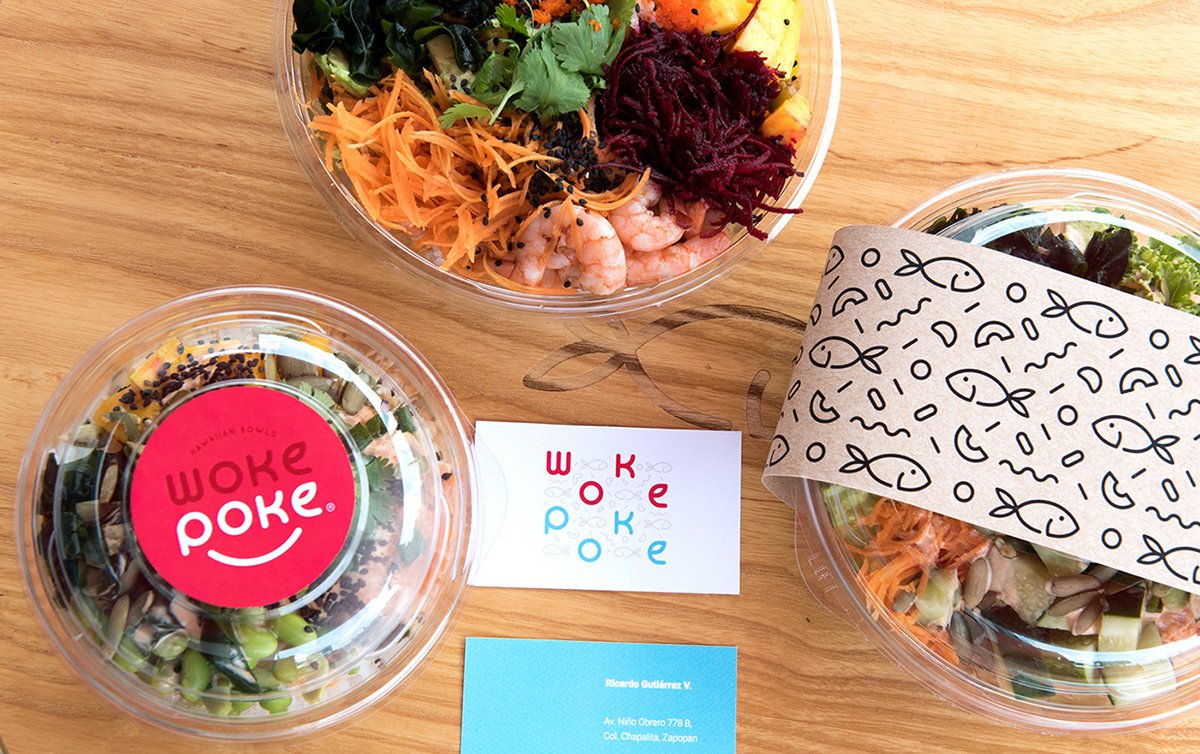 深圳VI設(shè)計  深圳VI策劃  Woke Poke餐飲VI設(shè)計形象展示  標(biāo)志設(shè)計