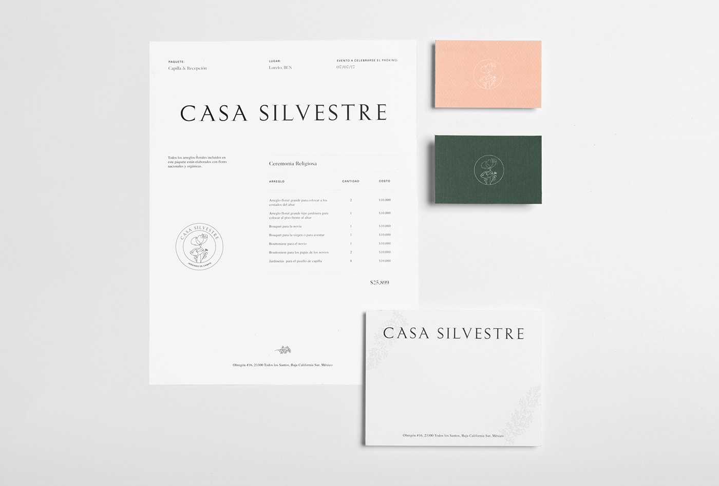 Casa Silvestre浪漫花店品牌logo設(shè)計與VI視覺設(shè)計，酒店VI設(shè)計，品牌視覺設(shè)計，企業(yè)VI設(shè)計，深圳VI設(shè)計，左右格局
